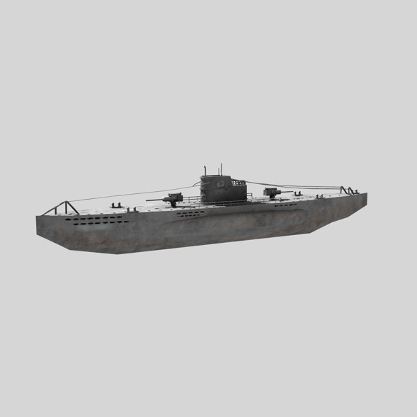 3d 3ds war german submarine u-boat - u-boat WWII submarine... by Bondiana
